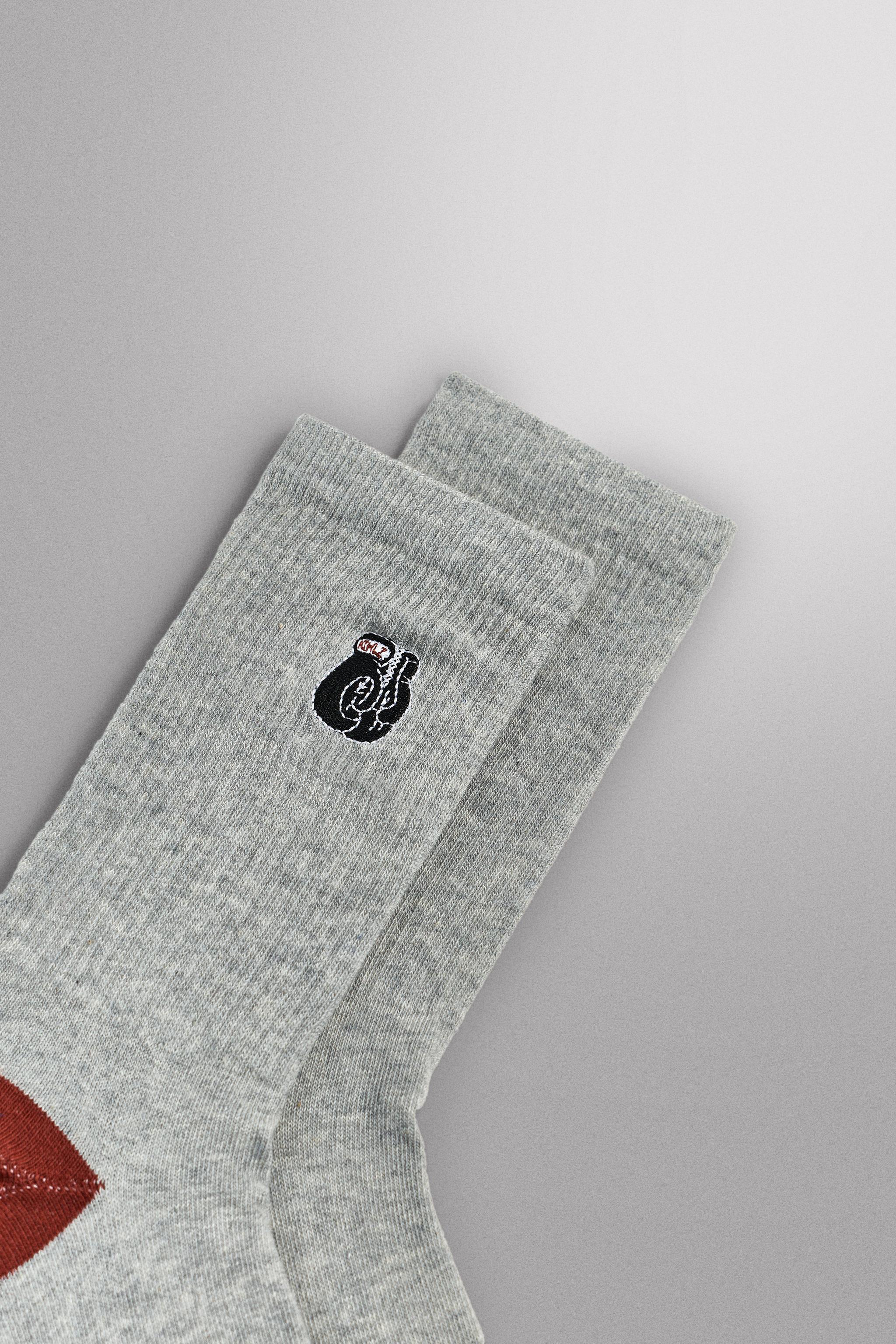 EMBROIDERED RIB SOCKS, 2-PACK